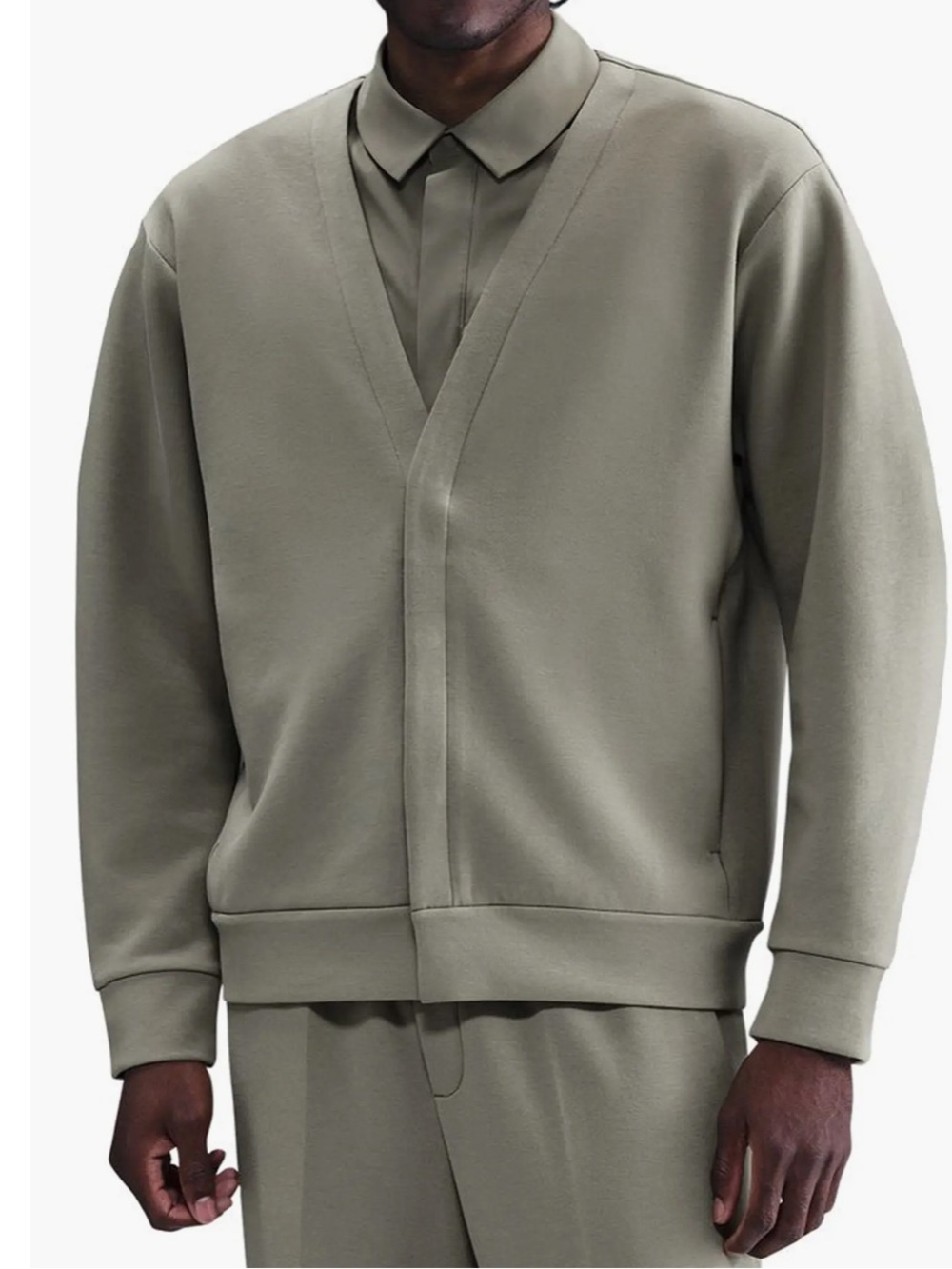 Nike dry fit sage Men's V-Neck Pullover Sweater Jacket in Olive! New! S